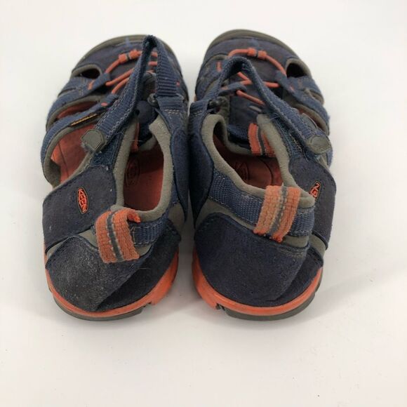 Keen Sandals Boys Size 3 Navy Blue Orange Waterproof - Picture 4 of 9